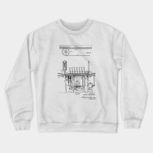 Automatic Bowling Mechanism Vintage Patent Hand Drawing Crewneck Sweatshirt